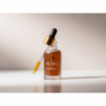 Retinol for Beginners: How to Use It Without Irritation 5 A modern, minimalist bottle of retinol serum for beginners, placed on a clean background to represent a simple skincare routine